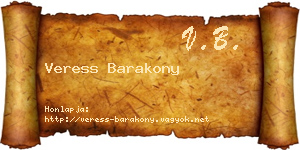 Veress Barakony névjegykártya